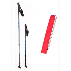 Палки для скандинавской ходьбы Vinson синие (пластиковая ручка) с системой Антишок + чехол для палок